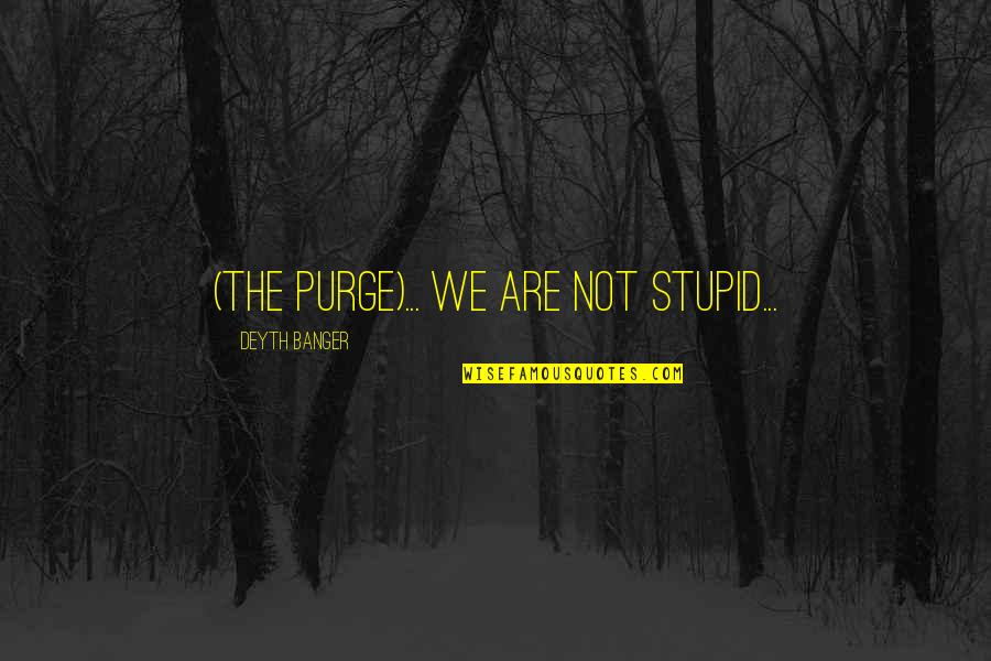 The Mayflower Compact Quotes By Deyth Banger: (The Purge)... We are not stupid...