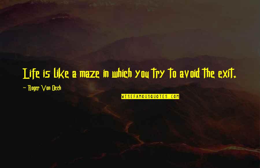 The Maze Quotes By Roger Von Oech: Life is like a maze in which you