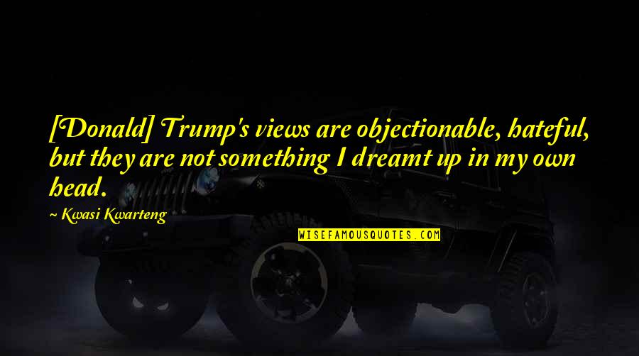 The Meaning Of Success Quotes By Kwasi Kwarteng: [Donald] Trump's views are objectionable, hateful, but they