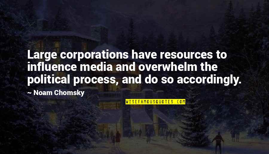 The Media Influence Quotes By Noam Chomsky: Large corporations have resources to influence media and