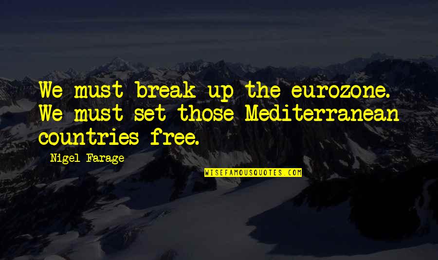 The Mediterranean Quotes By Nigel Farage: We must break up the eurozone. We must