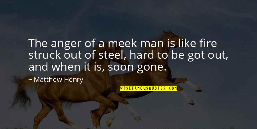 The Meek Quotes By Matthew Henry: The anger of a meek man is like