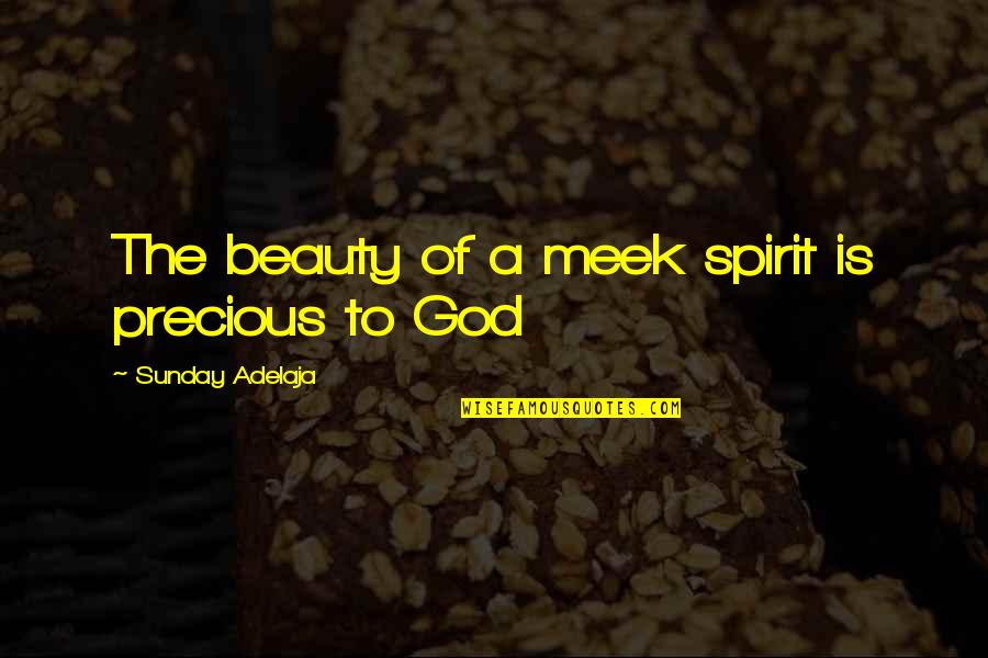 The Meek Quotes By Sunday Adelaja: The beauty of a meek spirit is precious