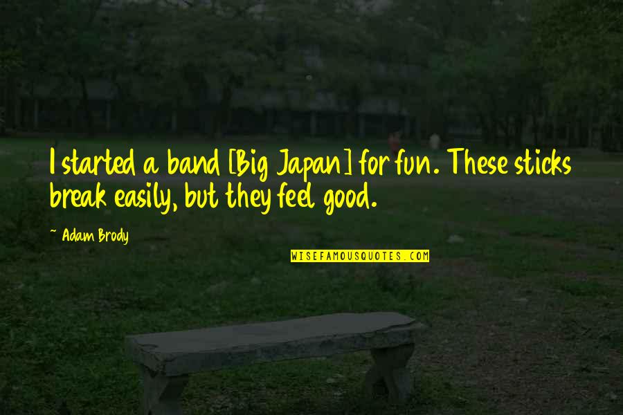 The Metamorphosis Of Birds Quotes By Adam Brody: I started a band [Big Japan] for fun.