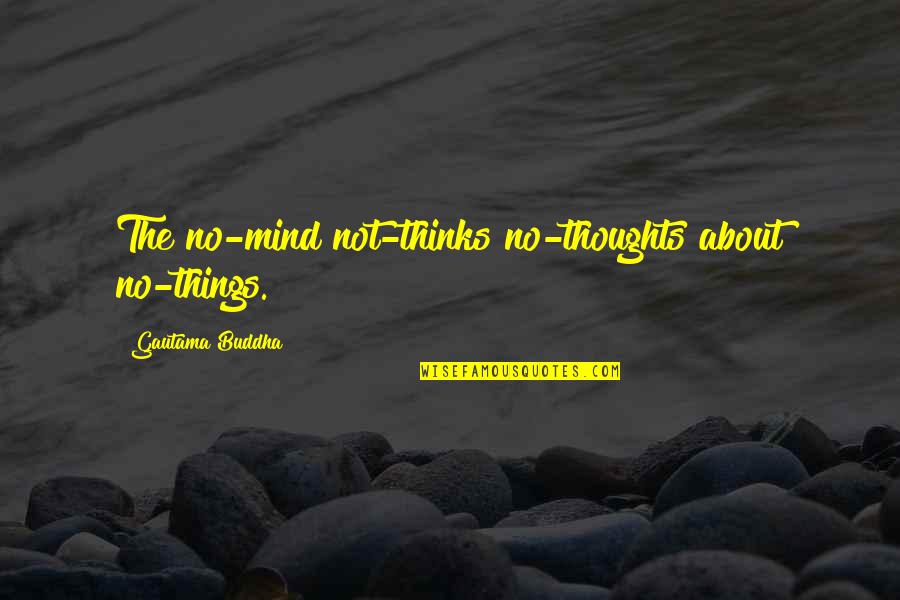The Mind Buddha Quotes By Gautama Buddha: The no-mind not-thinks no-thoughts about no-things.