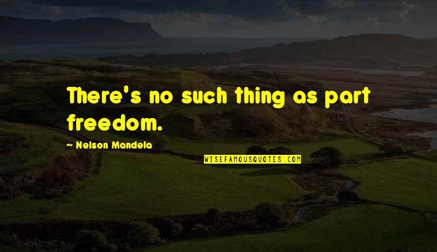 The Mind Of A Criminal Quotes By Nelson Mandela: There's no such thing as part freedom. The Mind Of A Criminal Quotes By Nelson Mandela: There's no such thing as part freedom.