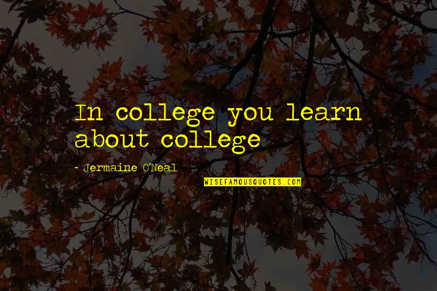 The Miseducation Of Lauryn Hill Quotes By Jermaine O'Neal: In college you learn about college