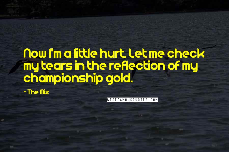 The Miz quotes: Now I'm a little hurt. Let me check my tears in the reflection of my championship gold.