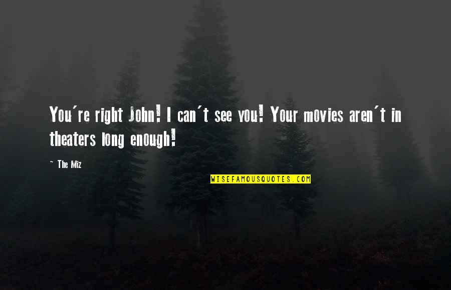 The Miz Quotes By The Miz: You're right John! I can't see you! Your