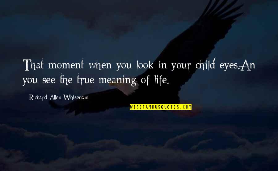 The Moment I See You Quotes By Richard Allen Whisenant: That moment when you look in your child The Moment I See You Quotes By Richard Allen Whisenant: That moment when you look in your child
