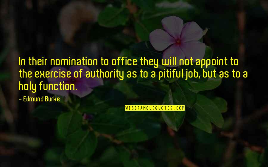 The Moment I Stopped Caring Quotes By Edmund Burke: In their nomination to office they will not