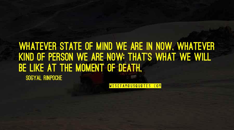 The Moment Of Death Quotes By Sogyal Rinpoche: Whatever state of mind we are in now, The Moment Of Death Quotes By Sogyal Rinpoche: Whatever state of mind we are in now,