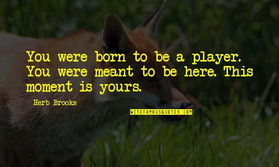 The Moment You Were Born Quotes By Herb Brooks: You were born to be a player. You