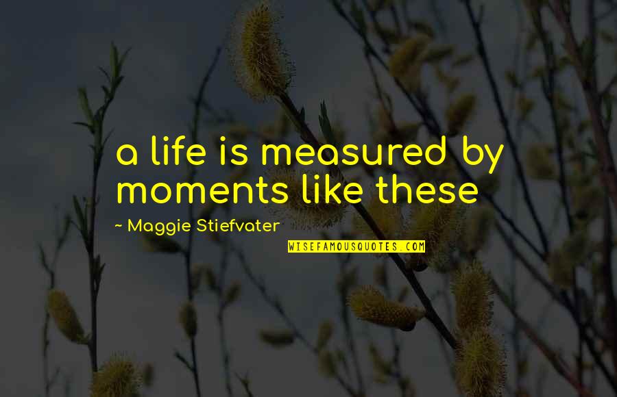 The Moments In Life Quotes By Maggie Stiefvater: a life is measured by moments like these