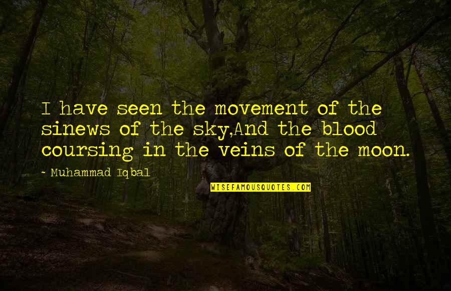 The Moon And Sky Quotes By Muhammad Iqbal: I have seen the movement of the sinews