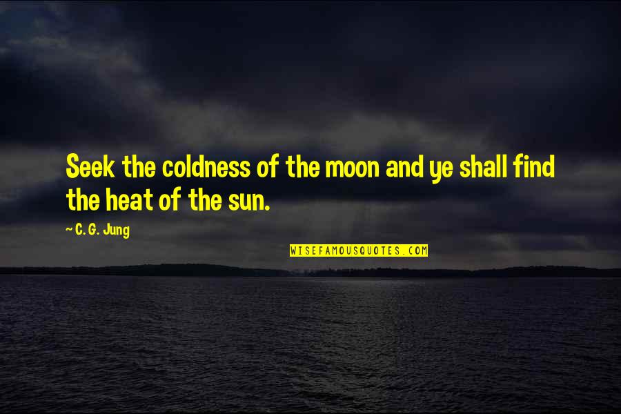 The Moon And Sun Quotes By C. G. Jung: Seek the coldness of the moon and ye