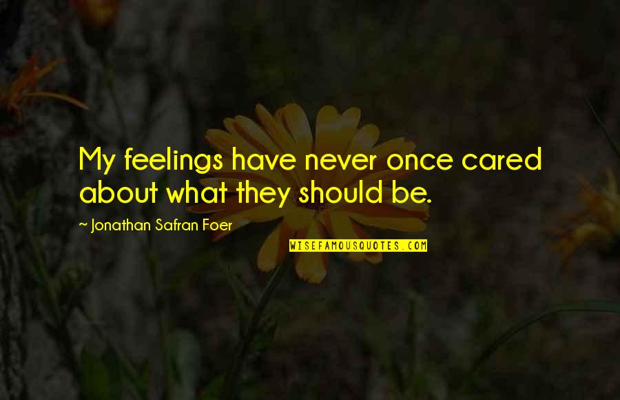 The Moral Landscape Quotes By Jonathan Safran Foer: My feelings have never once cared about what