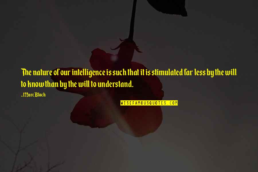 The More I Know The Less I Understand Quotes By Marc Bloch: The nature of our intelligence is such that The More I Know The Less I Understand Quotes By Marc Bloch: The nature of our intelligence is such that