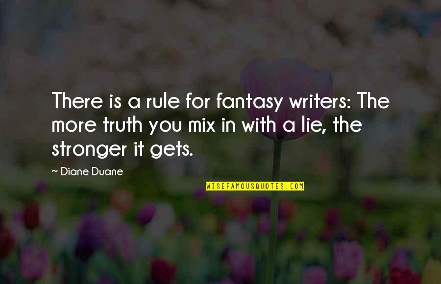 The More Lies Quotes By Diane Duane: There is a rule for fantasy writers: The