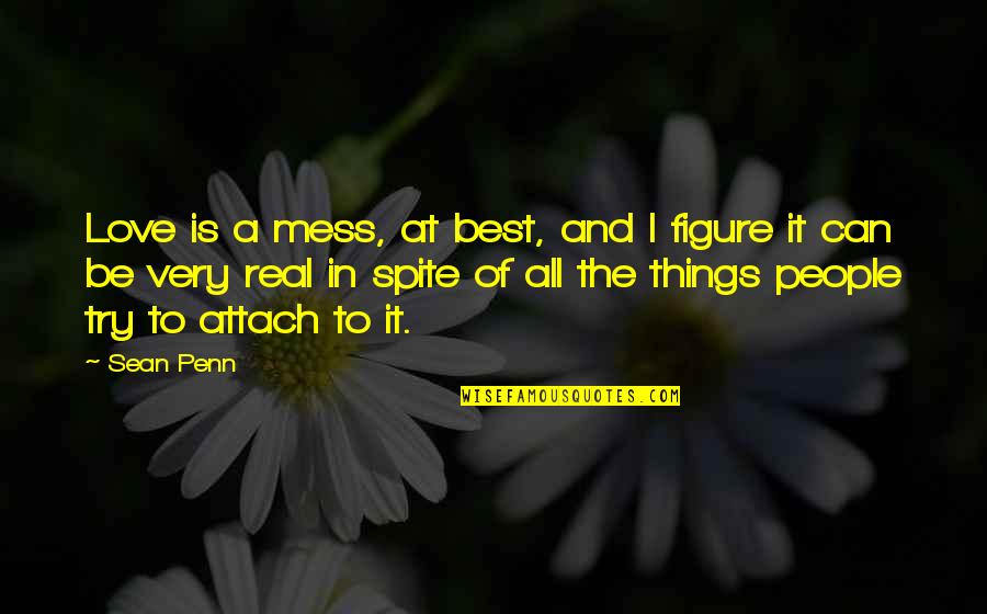 The More Things You Love Quotes By Sean Penn: Love is a mess, at best, and I