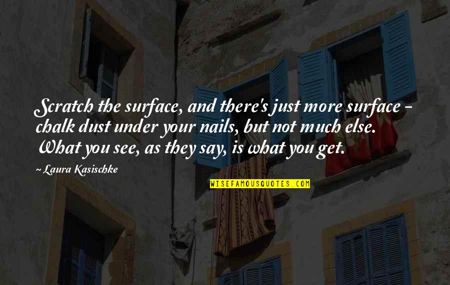 The More You See Quotes By Laura Kasischke: Scratch the surface, and there's just more surface
