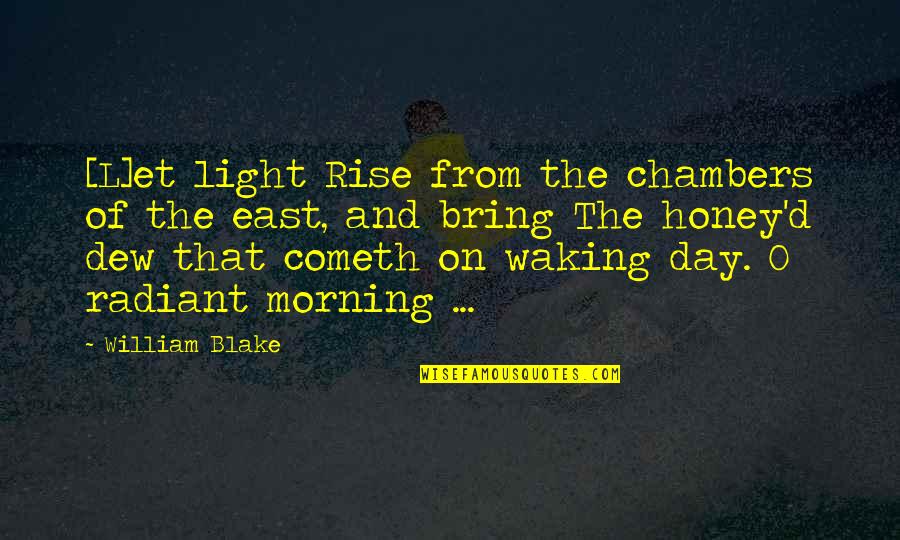 The Morning Dew Quotes By William Blake: [L]et light Rise from the chambers of the