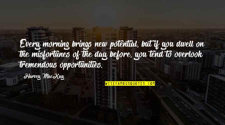 The Morning Quotes By Harvey MacKay: Every morning brings new potential, but if you