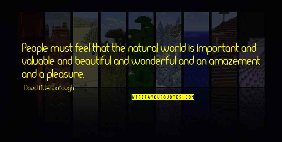 The Most Amazing People Quotes By David Attenborough: People must feel that the natural world is