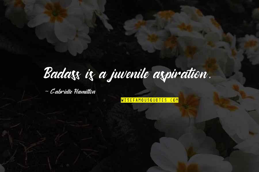 The Most Badass Quotes By Gabrielle Hamilton: Badass is a juvenile aspiration.
