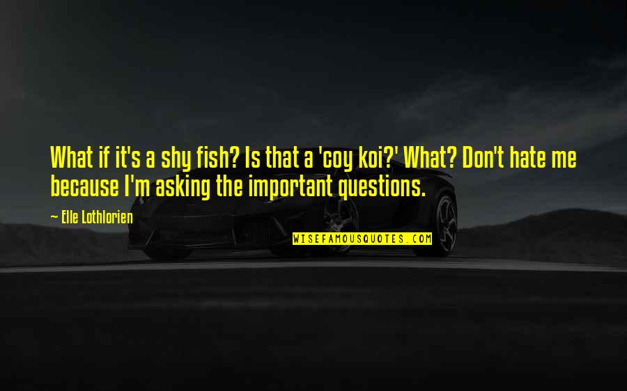 The Most Beautiful Lady In The World Quotes By Elle Lothlorien: What if it's a shy fish? Is that