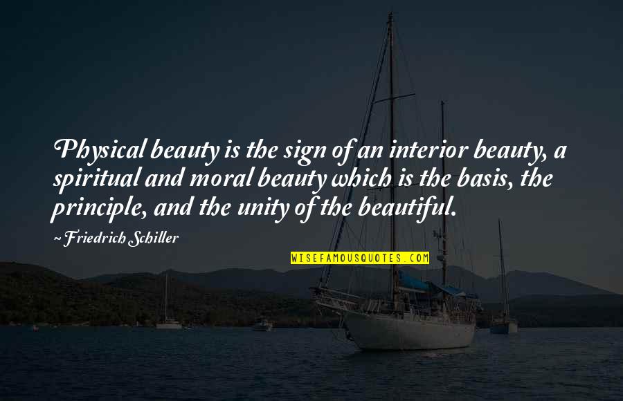 The Most Beautiful Spiritual Quotes By Friedrich Schiller: Physical beauty is the sign of an interior