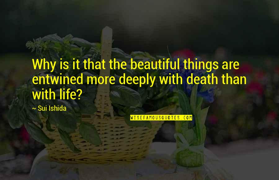 The Most Beautiful Things In Life Quotes By Sui Ishida: Why is it that the beautiful things are