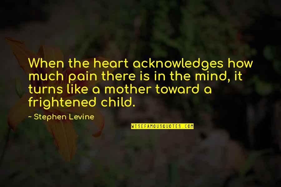 The Mother Of My Child Quotes By Stephen Levine: When the heart acknowledges how much pain there