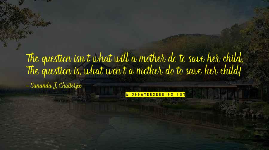 The Mother Of My Child Quotes By Sunanda J. Chatterjee: The question isn't what will a mother do