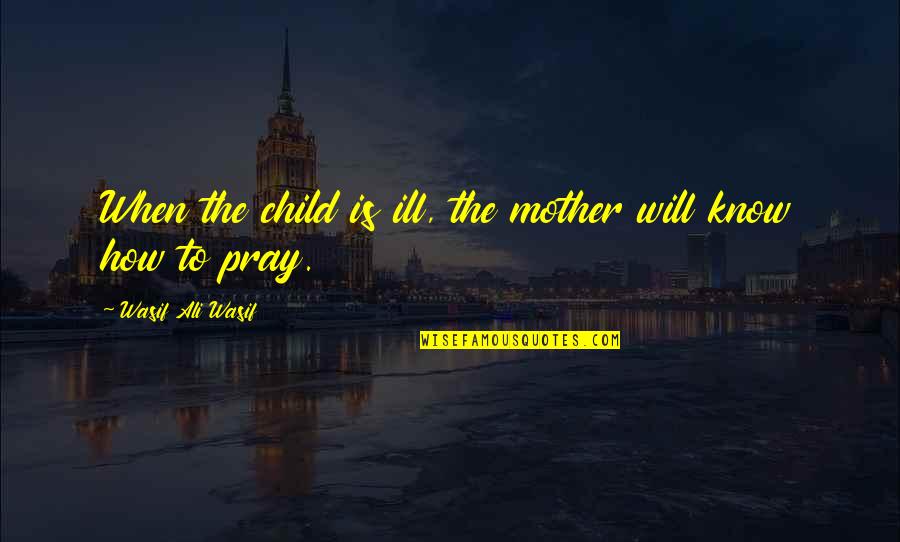 The Mother Of My Child Quotes By Wasif Ali Wasif: When the child is ill, the mother will