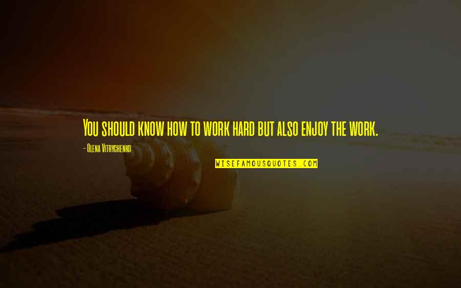 The Motivational Work Quotes By Olena Vitrychenko: You should know how to work hard but The Motivational Work Quotes By Olena Vitrychenko: You should know how to work hard but