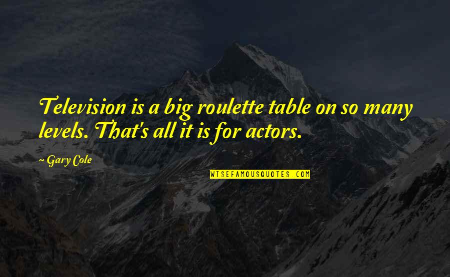 The Movie Words Quotes By Gary Cole: Television is a big roulette table on so