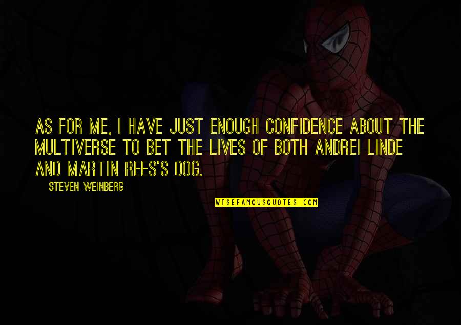 The Multiverse Quotes By Steven Weinberg: As for me, I have just enough confidence