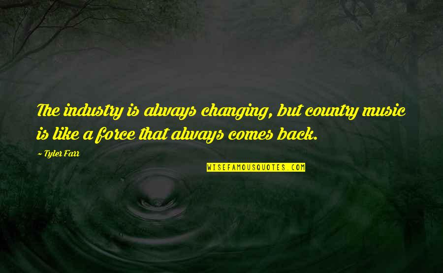 The Music Industry Quotes By Tyler Farr: The industry is always changing, but country music The Music Industry Quotes By Tyler Farr: The industry is always changing, but country music