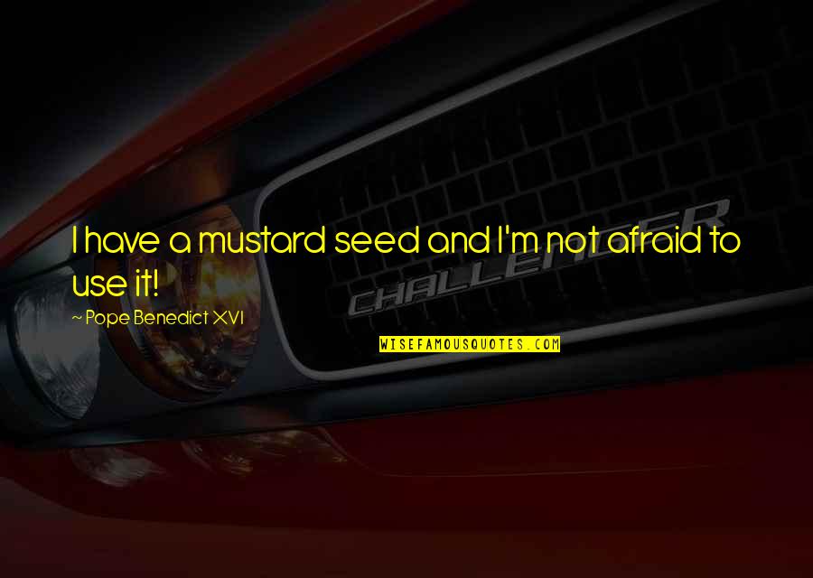 The Mustard Seed Quotes By Pope Benedict XVI: I have a mustard seed and I'm not The Mustard Seed Quotes By Pope Benedict XVI: I have a mustard seed and I'm not
