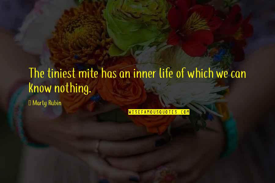 The Mystery Of Life Quotes By Marty Rubin: The tiniest mite has an inner life of