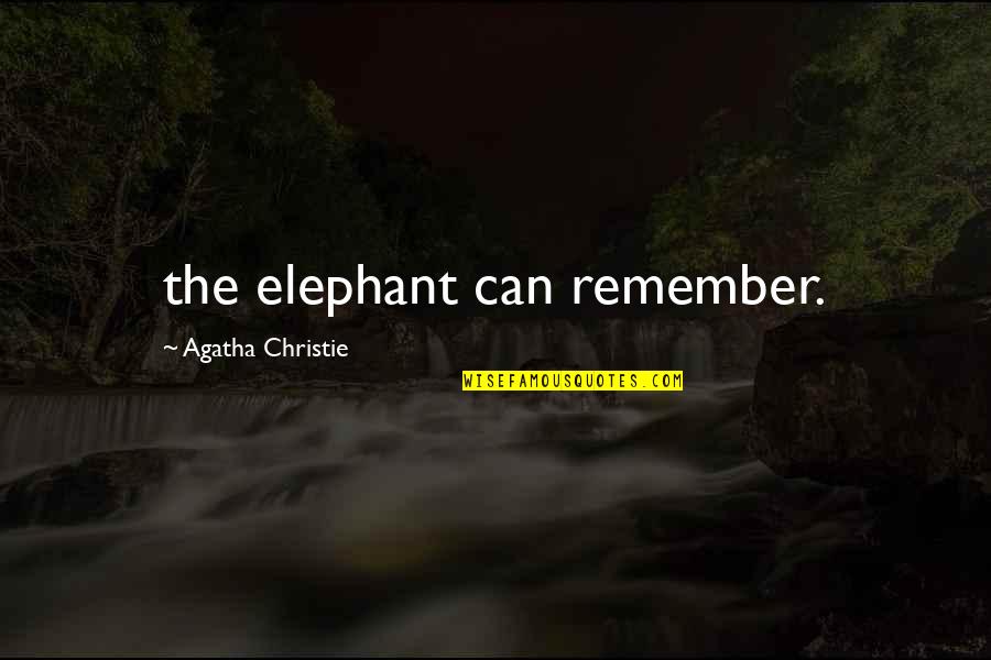 The Mystery Of Mrs Christie Quotes By Agatha Christie: the elephant can remember.