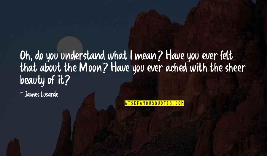 The Mystery Of The Moon Quotes By James Lusarde: Oh, do you understand what I mean? Have The Mystery Of The Moon Quotes By James Lusarde: Oh, do you understand what I mean? Have