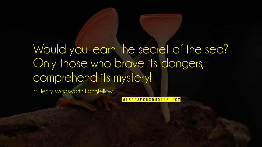 The Mystery Of The Sea Quotes By Henry Wadsworth Longfellow: Would you learn the secret of the sea?