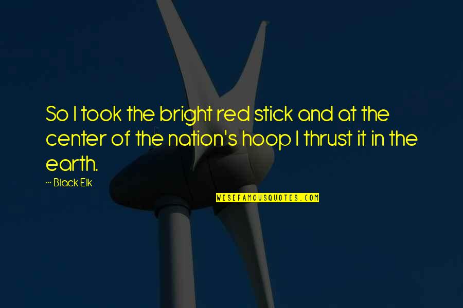 The Nation Quotes By Black Elk: So I took the bright red stick and