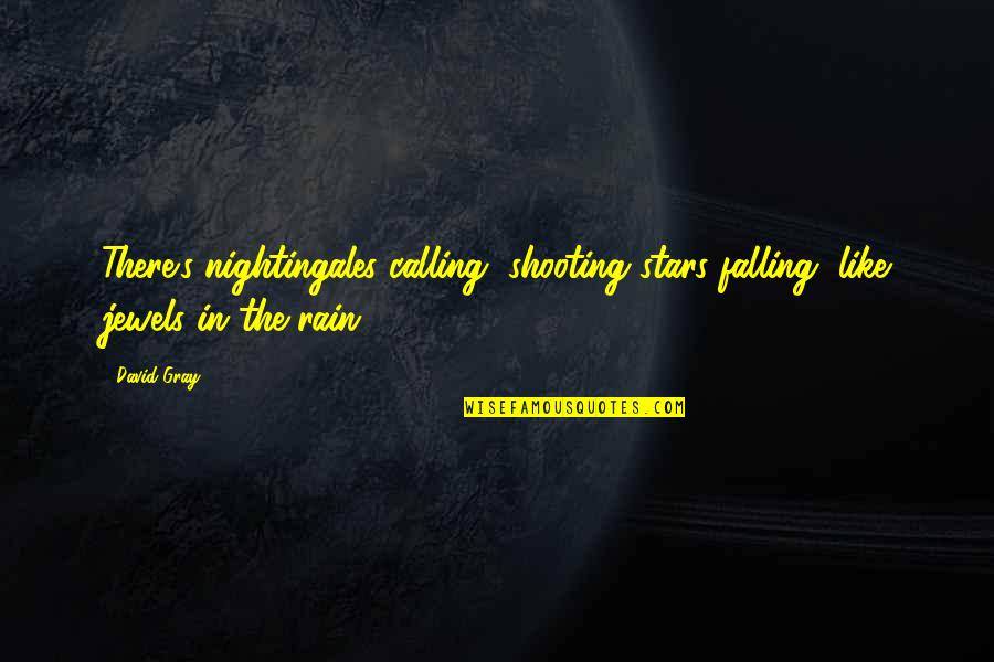 The National Music Quotes By David Gray: There's nightingales calling, shooting stars falling, like jewels