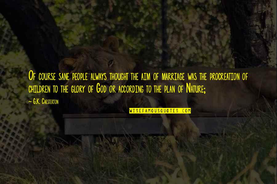 The Nature Of God Quotes By G.K. Chesterton: Of course sane people always thought the aim The Nature Of God Quotes By G.K. Chesterton: Of course sane people always thought the aim