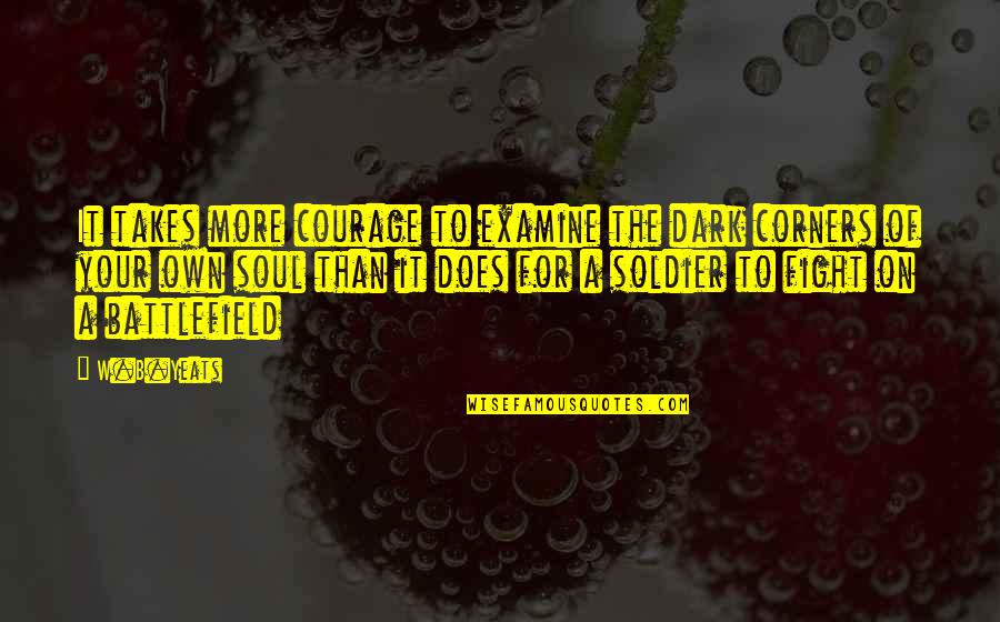 The Nature Of The Soul Quotes By W.B.Yeats: It takes more courage to examine the dark The Nature Of The Soul Quotes By W.B.Yeats: It takes more courage to examine the dark