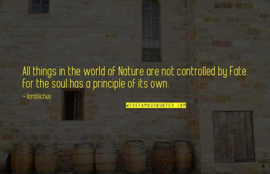 The Nature Principle Quotes By Iamblichus: All things in the world of Nature are