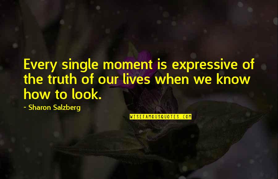 The Nco Corps Quotes By Sharon Salzberg: Every single moment is expressive of the truth The Nco Corps Quotes By Sharon Salzberg: Every single moment is expressive of the truth